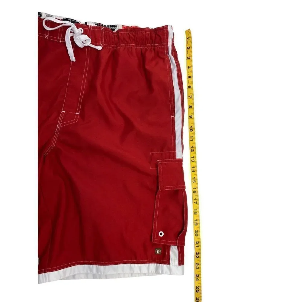 Hang Ten Men's Drawstring 5-pocket Quick-dry Boardshort Red XL